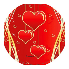 20021B Disc vafa inimi de Valentines day Modecor d14.5cm
